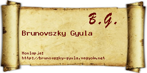 Brunovszky Gyula névjegykártya