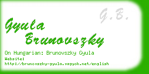 gyula brunovszky business card